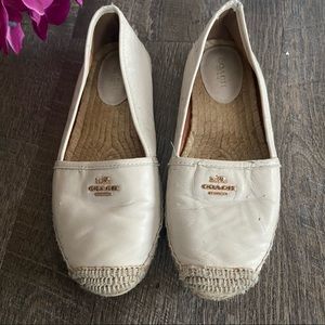 COACH Ivory Rhodelle Espadrilles Flats